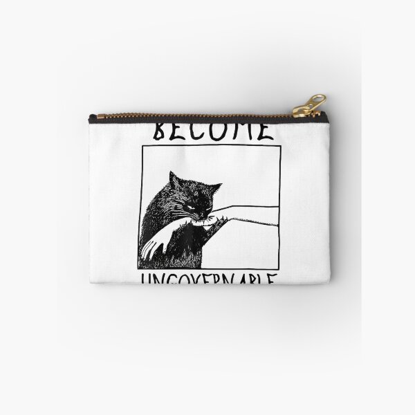 Item preview, Become Ungovernable Black Cat Biting Hand Funny Meme Illustration designed and sold by satawis.