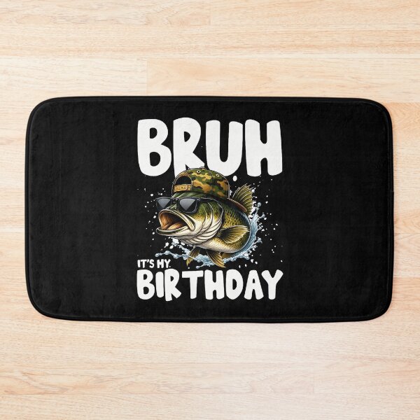 Item preview, Bruh It'S My Birthday Retro Fishing Bass Men Boy Kids designed and sold by Alzasshop.