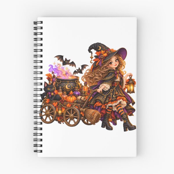 Item preview, Enchanted Witch Wagon – Cauldron, Cat & Autumn Magic designed and sold by Clothes With Smiling Animals Walt Gral.