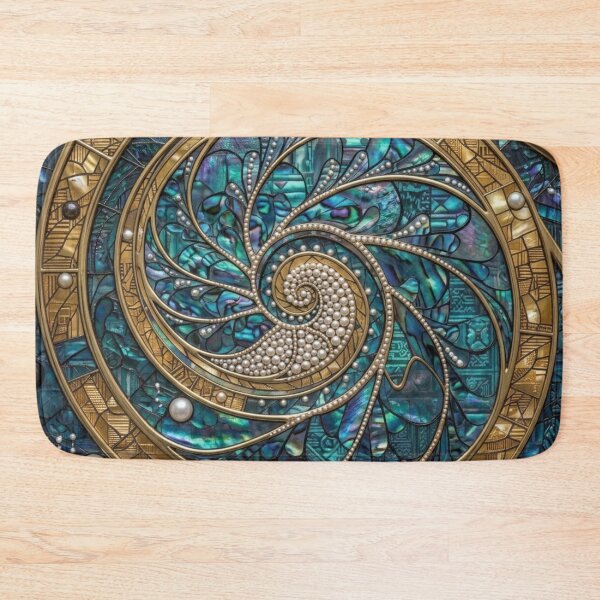 Item preview, Luxury Maori Koru Spiral Gold Paua Shell Pearl Art designed and sold by GrinGalore.