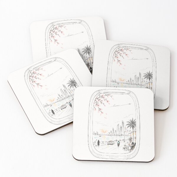 Item preview, A Window Between Homes – Abu Dhabi & Japan Travel Art designed and sold by StudioMomoAtlas.
