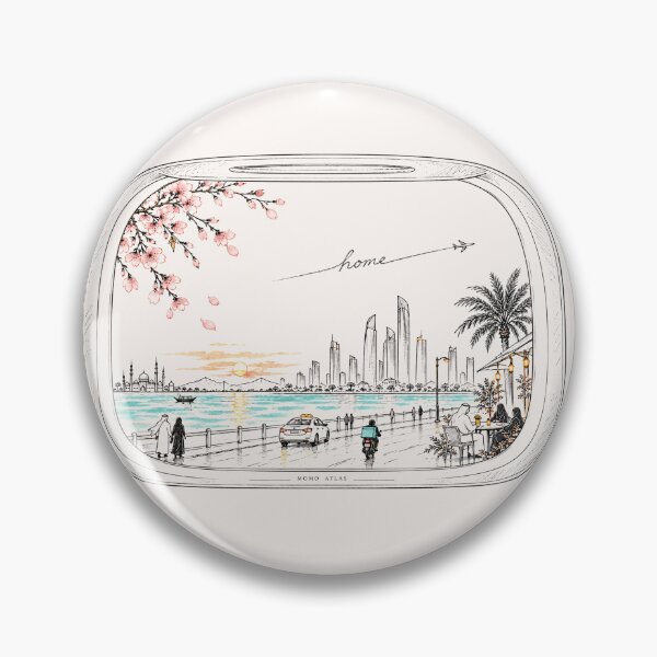 Item preview, A Window Between Homes – Abu Dhabi & Japan Travel Art designed and sold by StudioMomoAtlas.