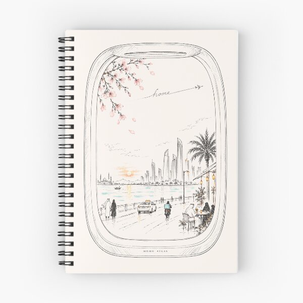 Item preview, A Window Between Homes – Abu Dhabi & Japan Travel Art designed and sold by StudioMomoAtlas.