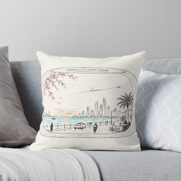 Item preview, A Window Between Homes – Abu Dhabi & Japan Travel Art designed and sold by StudioMomoAtlas.