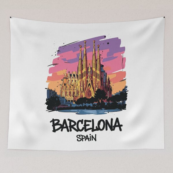 Item preview, Sagrada Familia Barcelona Spain Art Print designed and sold by Merch by Das Design Studio.
