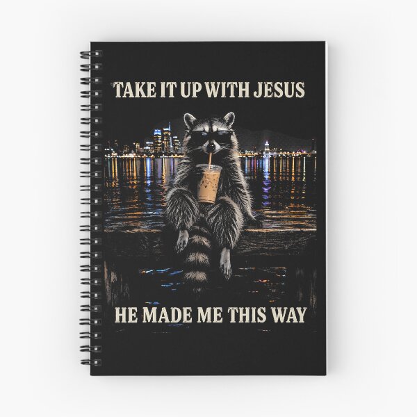 Item preview, Raccoon Take It Up With Jesus He Made Me This Way designed and sold by Alzasshop.