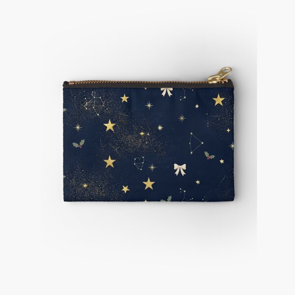 Item preview, Navy Blue Gold Christmas Stars & Bows Pattern designed and sold by PunchDrop.