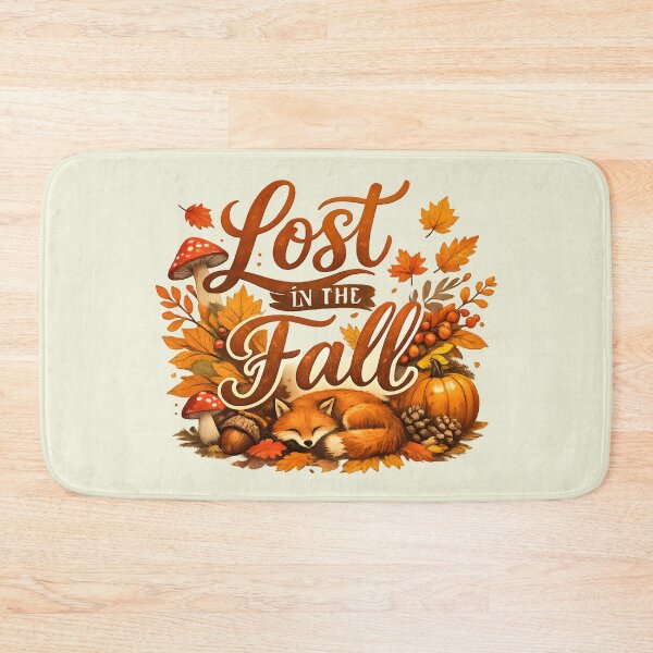 Item preview, Lost in the Fall – Cozy Sleeping Fox Autumn Woodland designed and sold by blankTeeShirt.