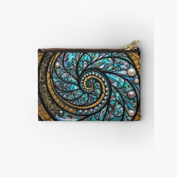 Item preview, Maori Koru Spiral Gold Black Paua Shell Art designed and sold by GrinGalore.