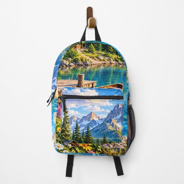 Item preview, Mountain Lake Cabin Scenic Landscape designed and sold by PawVista.