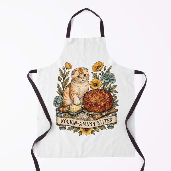 Item preview, Kouign Amann Purrs Breton Cat Art designed and sold by Old's Cool Cat Studio.