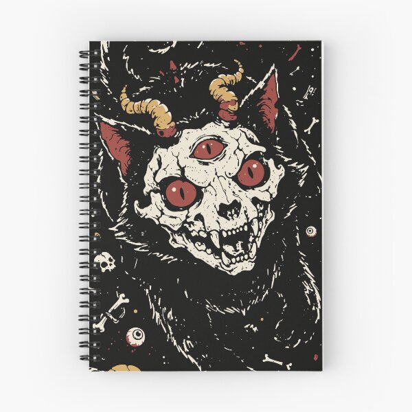 Item preview, Demonic Third Eye Cat Skull Cosmic Occult Gothic Art designed and sold by Cipher & Soul.
