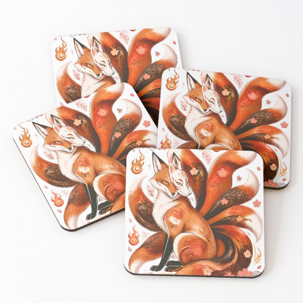 Item preview, Mystic Nine Tailed Kitsune Fox Japanese Art designed and sold by JSM7STORE.