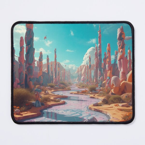 Item preview, Abstract landscape of a river in an abstract universe designed and sold by Mariyana-Design.