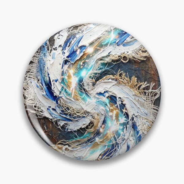 Item preview, Blue White Abstract Energy Spiral designed and sold by ArtlightStudio.