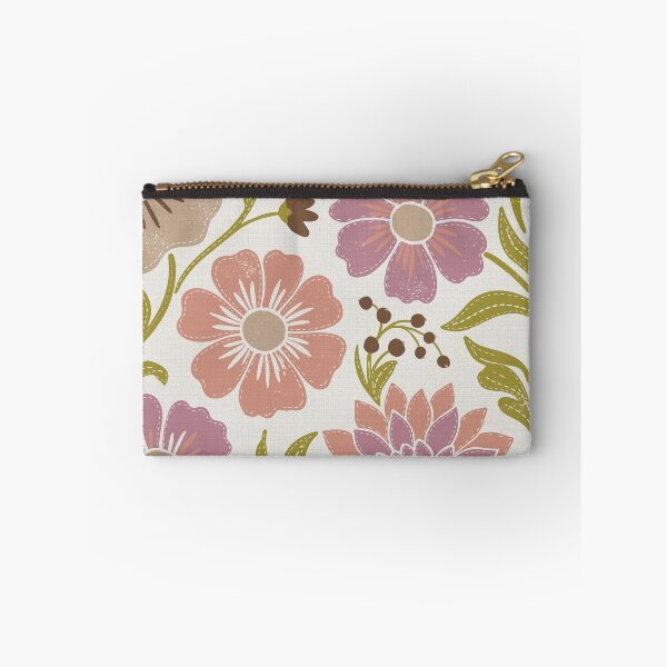 Item preview, Retro Wildflowers in Earth Tones and Dusty Rose designed and sold by Pattique.