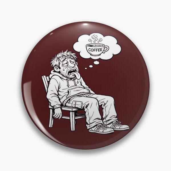 Item preview, Exhausted Man Thinking Coffee - Funny Tired Coffee Lover designed and sold by RashitHibr.