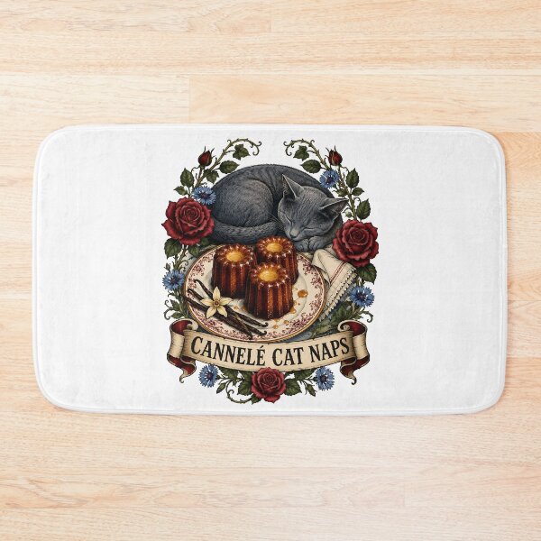 Item preview, Cannelé Cat Naps Sleeping Cat Art designed and sold by Old's Cool Cat Studio.