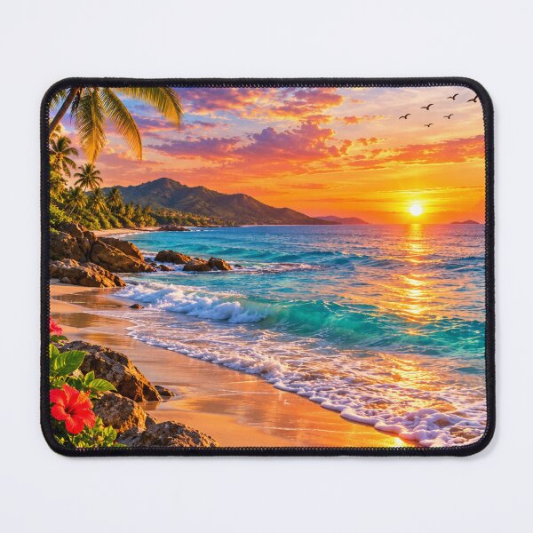 Item preview, Tropical Beach Sunset Scenic Landscape designed and sold by PawVista.