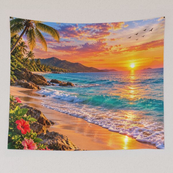 Item preview, Tropical Beach Sunset Scenic Landscape designed and sold by PawVista.
