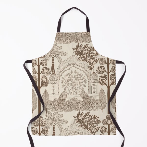 Item preview, Sepia Brown Peacock Toile Vintage Palace Arch Pattern designed and sold by DColourMuse.