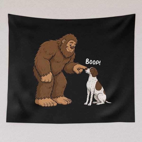 Item preview, Bigfoot and English Pointer Boop Fun Design Sasquatch designed and sold by rafaeltto.