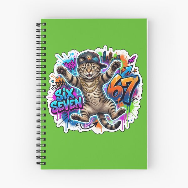 Item preview, 67 Six Seven Cat Meme - Streetwear Graffiti Brainrot Art designed and sold by MK-WOOD.