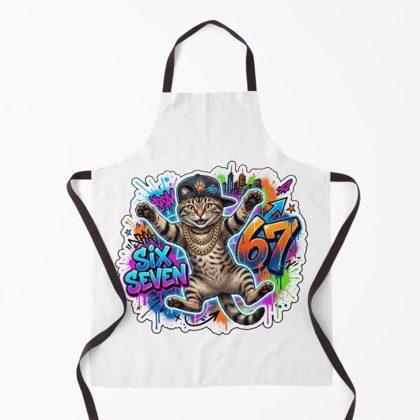 Item preview, 67 Six Seven Cat Meme - Streetwear Graffiti Brainrot Art designed and sold by MK-WOOD.
