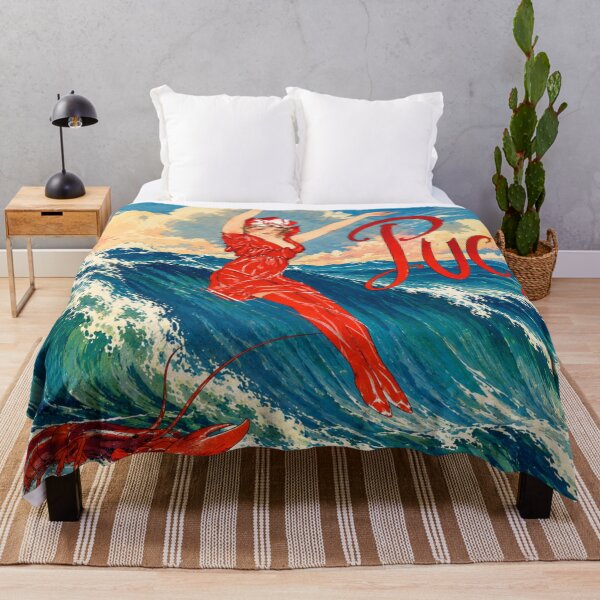 Item preview, Vintage Ocean Wall Art, Woman Riding a Wave Print, Gordon Ross Puck Magazine Cover designed and sold by RickE.