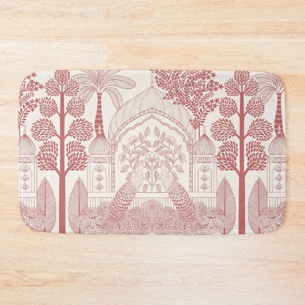 Item preview, Terracotta Peacock Toile Modern Palace Arch Pattern designed and sold by DColourMuse.