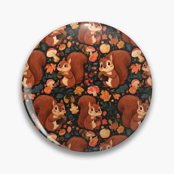 Item preview, Cute Squirrel Fall Forest Acorn Pattern designed and sold by NicolasGlowArt.