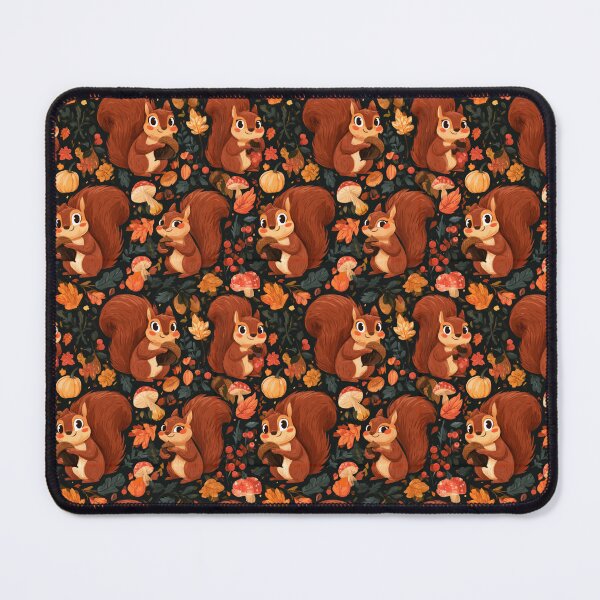 Item preview, Cute Squirrel Fall Forest Acorn Pattern designed and sold by NicolasGlowArt.