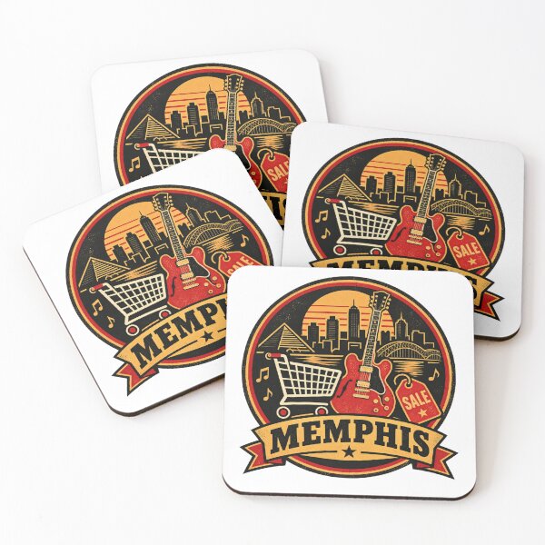 Item preview, Memphis Black Friday Shirt – Retro Shopping Guitar Badge Design designed and sold by Globalcitytees.