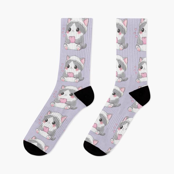Item preview, Kawaii Cat Holding Phone Cute Pink Aesthetic designed and sold by NadinArtStudio.