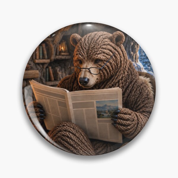 Item preview, Bear Reading a Newspaper by the Fire designed and sold by JUTElCONIC.