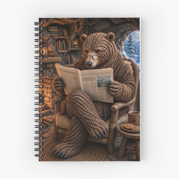 Item preview, Bear Reading a Newspaper by the Fire designed and sold by JUTElCONIC.
