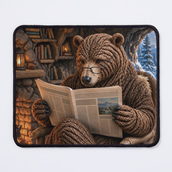 Item preview, Bear Reading a Newspaper by the Fire designed and sold by JUTElCONIC.