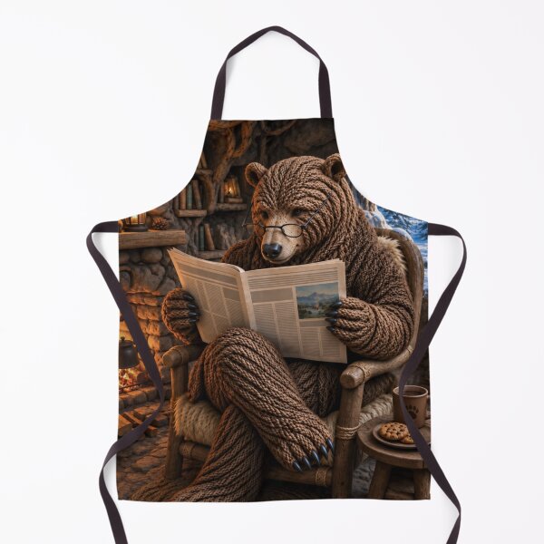 Item preview, Bear Reading a Newspaper by the Fire designed and sold by JUTElCONIC.
