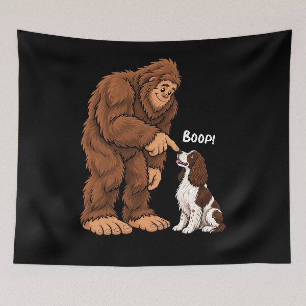 Item preview, Bigfoot and English Springer Spaniel Boop Fun Design Sasquatch designed and sold by rafaeltto.