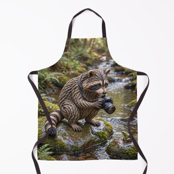 Item preview, Raccoon Taking Photos by a Stream designed and sold by JUTElCONIC.