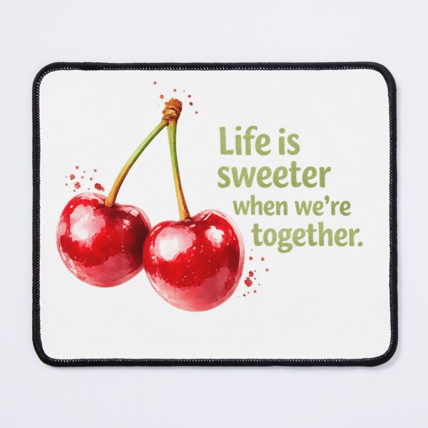 Item preview, Cute Cherry Couple Pun Sweeter Together Kawaii Fruit Art designed and sold by Sommium .
