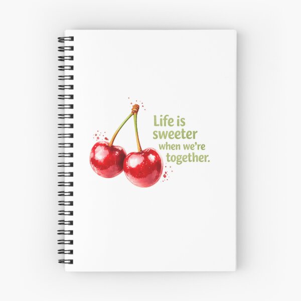 Item preview, Cute Cherry Couple Pun Sweeter Together Kawaii Fruit Art designed and sold by Sommium .