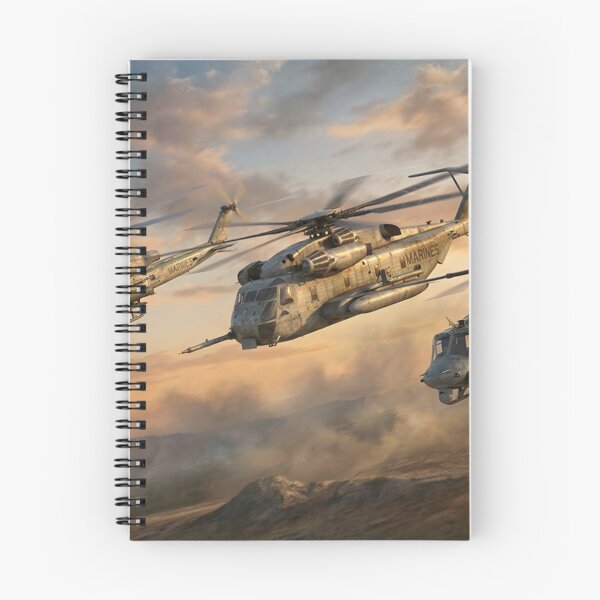 Item preview, USMC Helicopters Desert Sunset Illustration designed and sold by Airpower Art.