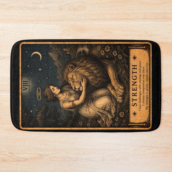 Item preview, Strength Tarot Card - Courage, Inner Power & Resilience Tarot Illustration designed and sold by ArcanaAbsolute.