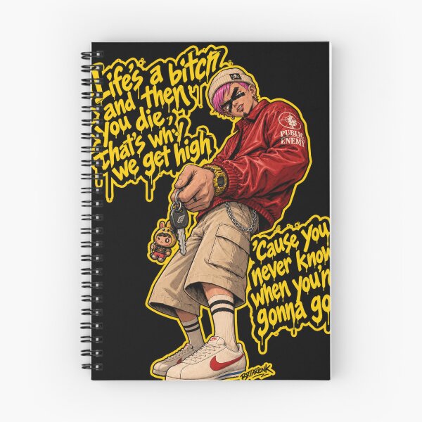 Item preview, Life's A Bitch 90s Hip Hop Quote Streetwear Anime Graffiti Art designed and sold by BRTHRCNK01.