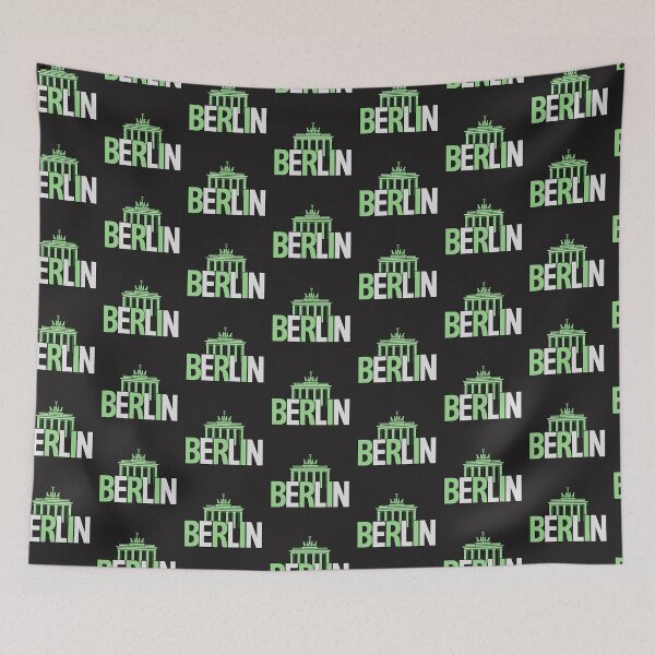 Item preview, Berlin Skyline Typography with Brandenburg Gate Illustration designed and sold by MetaModel Editions.