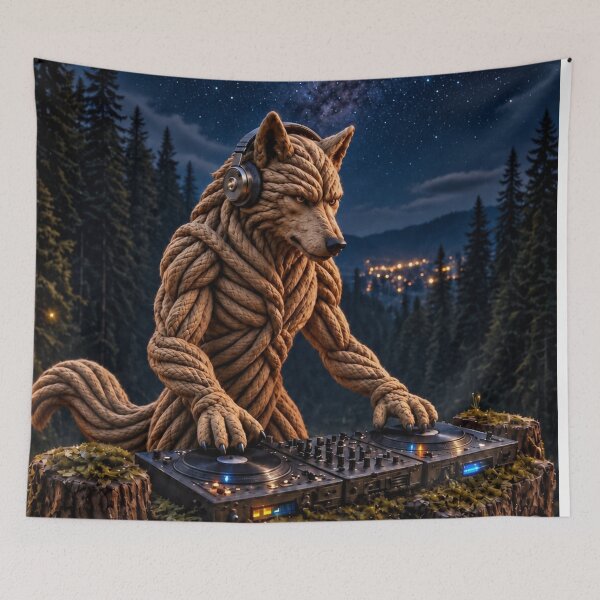Item preview, Wolf DJ in the Forest designed and sold by JUTElCONIC.