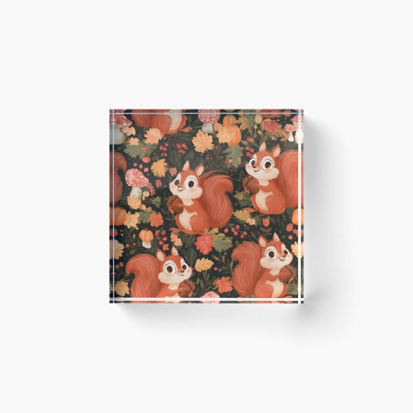 Item preview, Cute Squirrel Acorn Fall Woodland Pattern designed and sold by NicolasGlowArt.