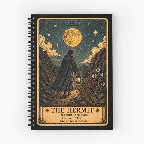 Item preview, The Hermit Tarot Card - Inner Wisdom, Solitude & Guidance Tarot Illustration designed and sold by ArcanaAbsolute.