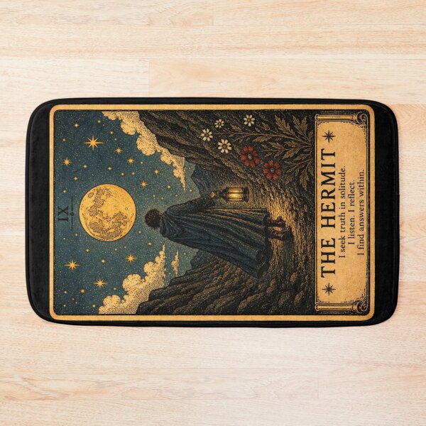 Item preview, The Hermit Tarot Card - Inner Wisdom, Solitude & Guidance Tarot Illustration designed and sold by ArcanaAbsolute.